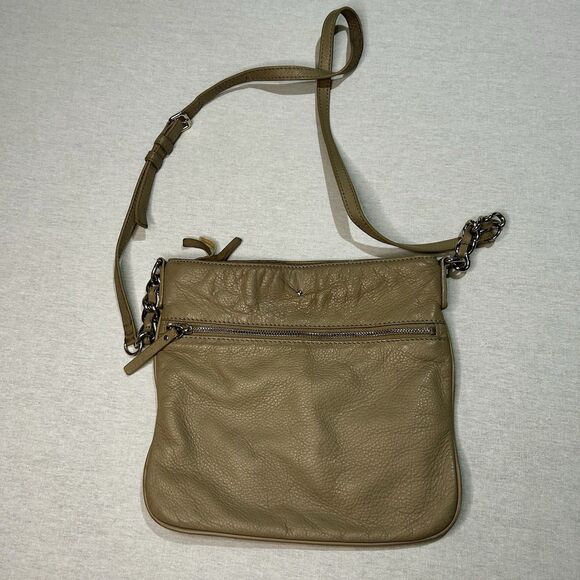 Kate Spade Crossbody, Taupe Leather, Adjustable Strap - Picture 1 of 5